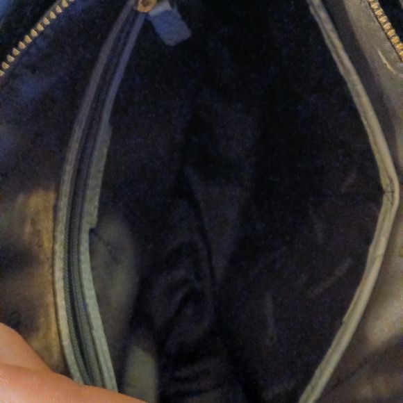 💙 Calvin Klein Croc Embossed Satchel Tote Blue Gray Leather Bag Large - Picture 16 of 16